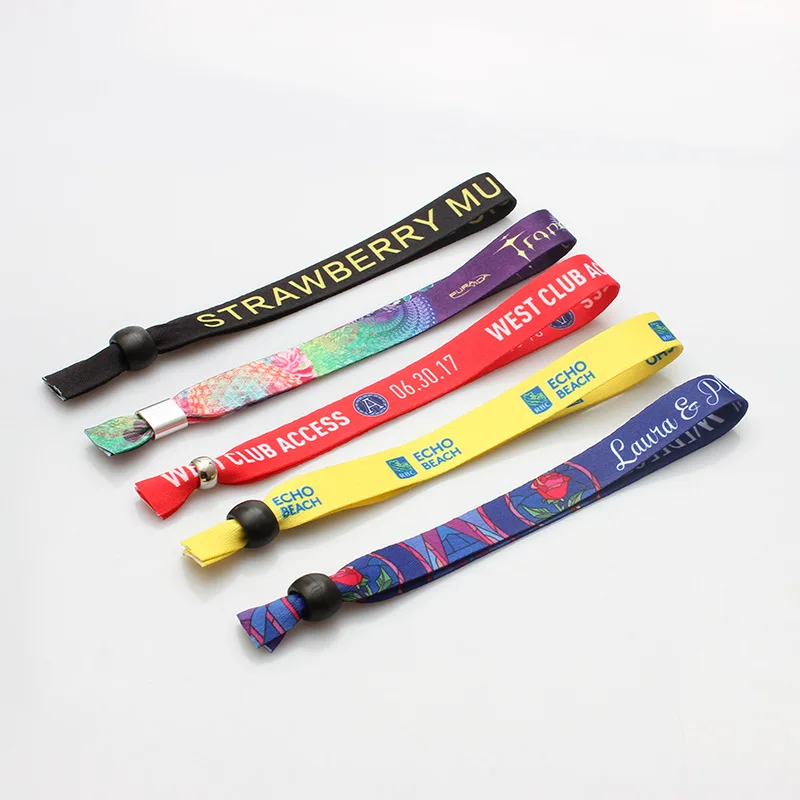 cheap custom adjustable fabric wristbands for