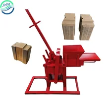 Manual interlocking clay brick earth block moulding machine compressed soil red clay logo brick making machine
