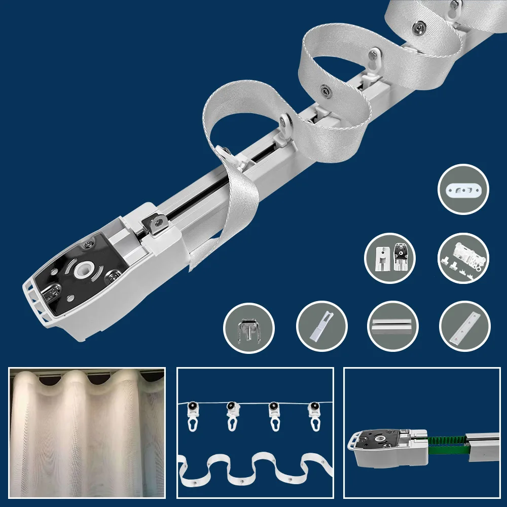 Tuya Smart Home WiFi Zigbee Smart Curtain Driver Remote Electric Automatic Curtain Opener for Livingroom Curtain Motor Track