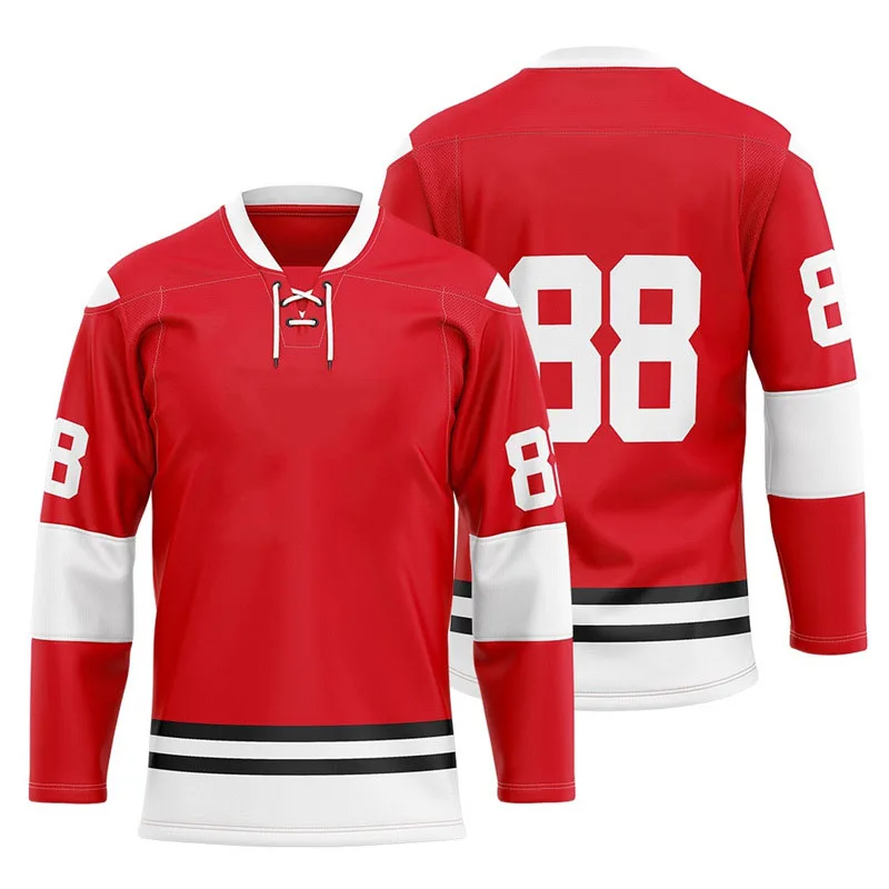 Custom Sublimation Printing Ice Hockey Wear Jersey Uniforms Suit Clothing  Tracksuit Shirt for Team With Full Polyester