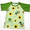 Sunflower Tractor Green Raglan Short Sleeve Tee