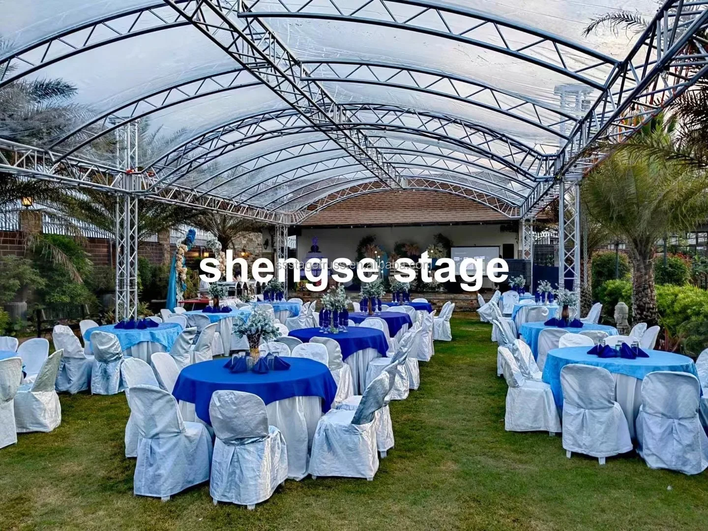 product 400400mm aluminum spigot turss and stage concert aluminum curve truss arc roof truss design for outdoor party-6