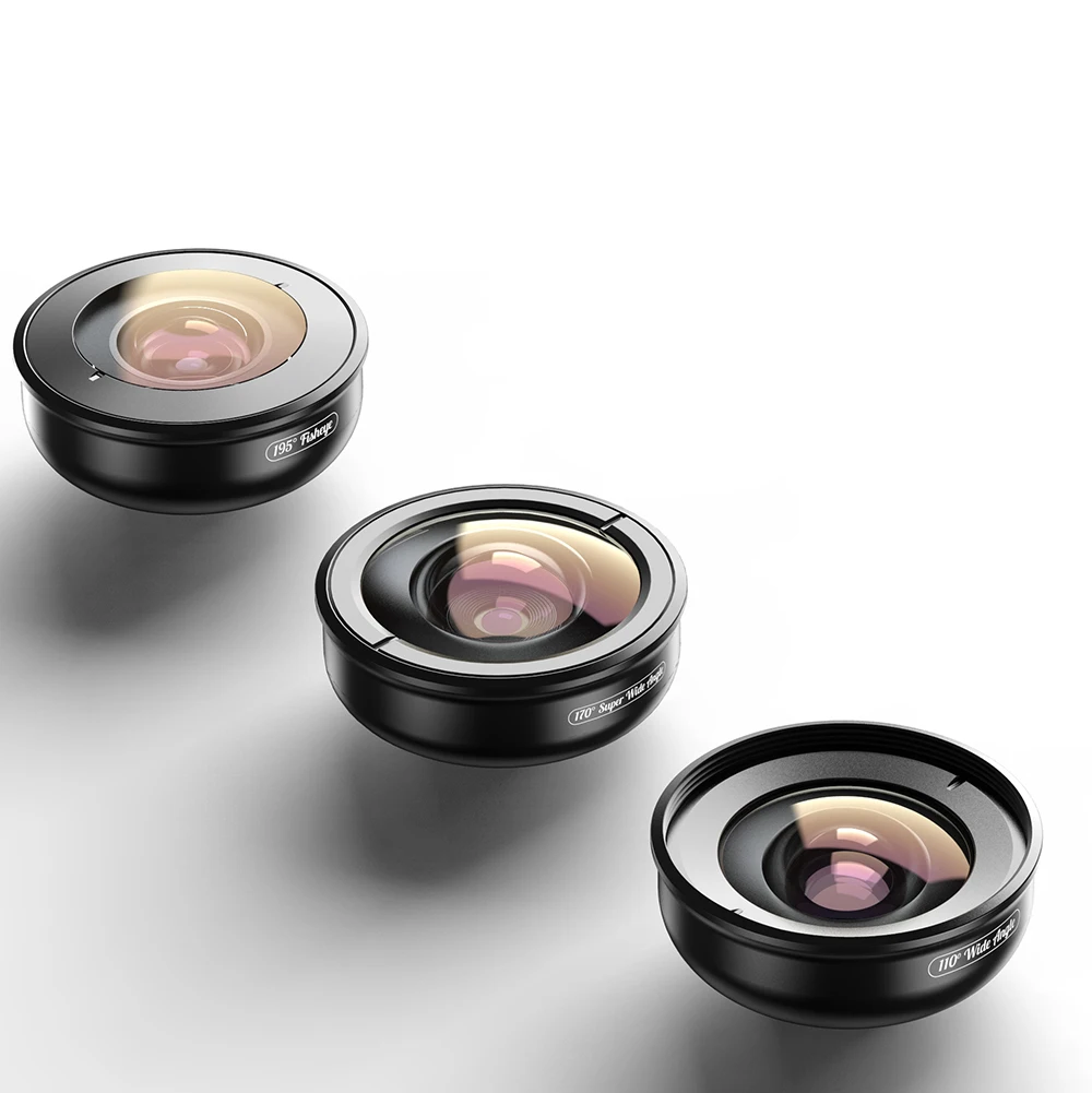 APEXEL HD in Camera Phone Lens Kit 4K Wide Angle Macro Telescope Mobile  Fisheye Lens for iPhone Samsung Smartphone