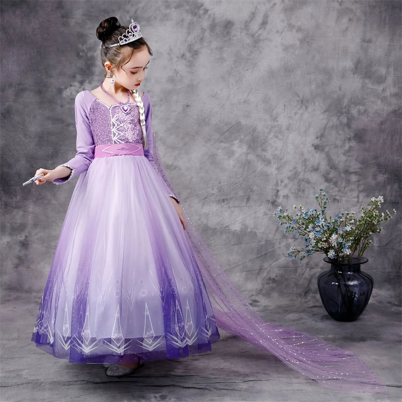 elsa dress purple Purple Elsa Dress - Inspired Elsa Costume - Frozen 2 - Glitter Painting Elsa Costume