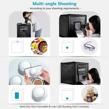 Neewer Bi-Color Dimmable 3000K-6500K Photo Studio Light Box 20 Inches Shooting Light Tent Foldable Portable Professional Booth detail image