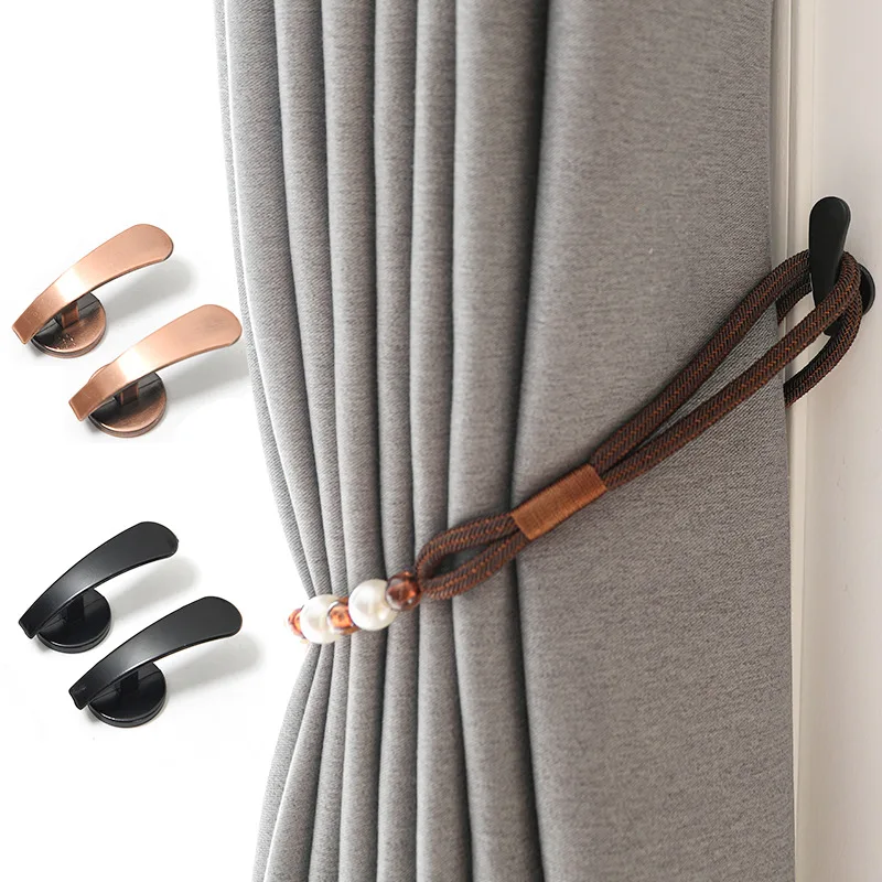 Curtain storage metal wall hook fashion simple flat Angle curved hook spot wholesale firm durable beautiful hook