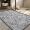 Alfombra de baño Loopy - Gris tranquilo geométrico