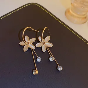 Customized Make  European and American Wholesale Earrings  Senior Sense Funky  Earrings Temperament Banquet with Flower Earrings