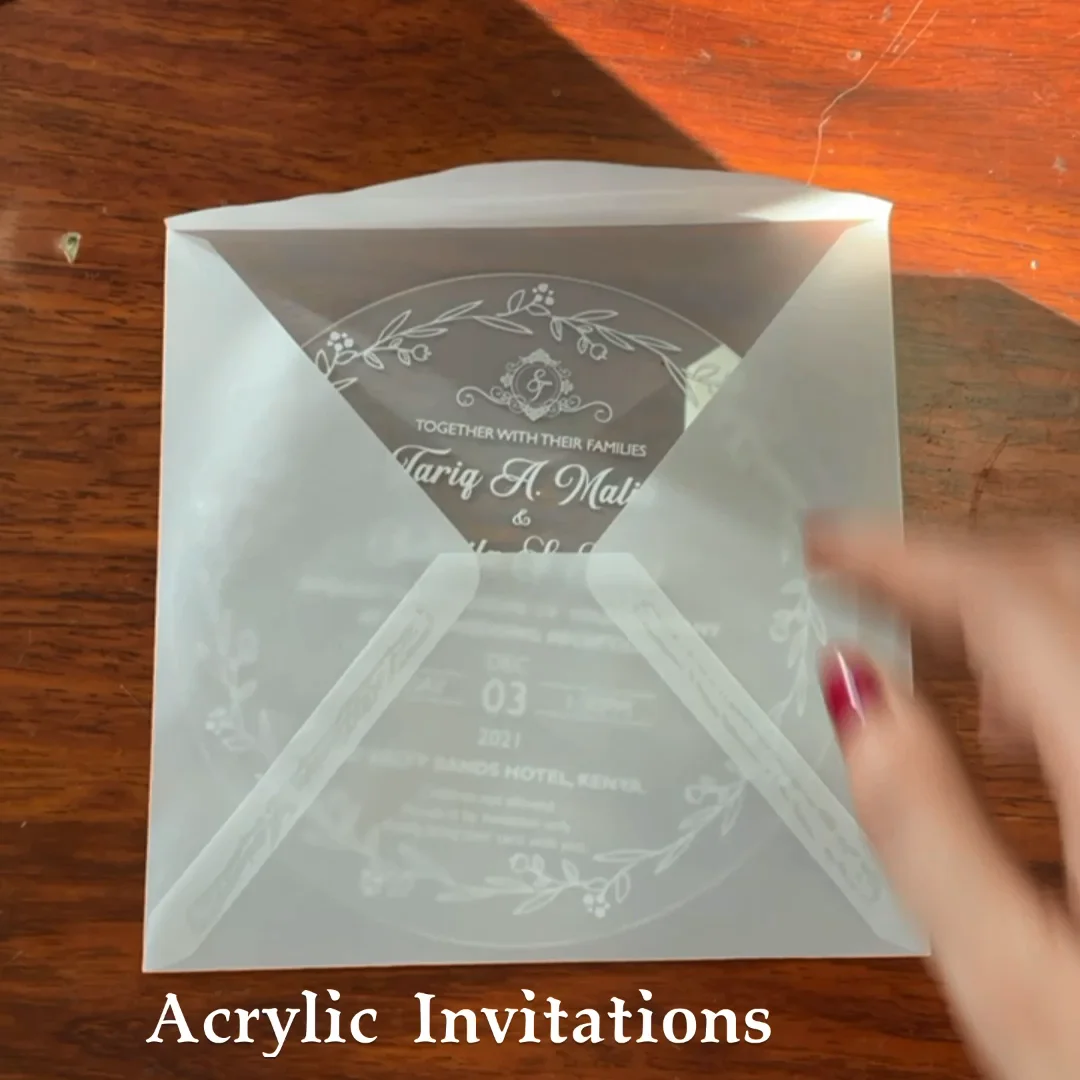 Customized Diy Plastic Invitation Card Acrylic Wedding Invitations
