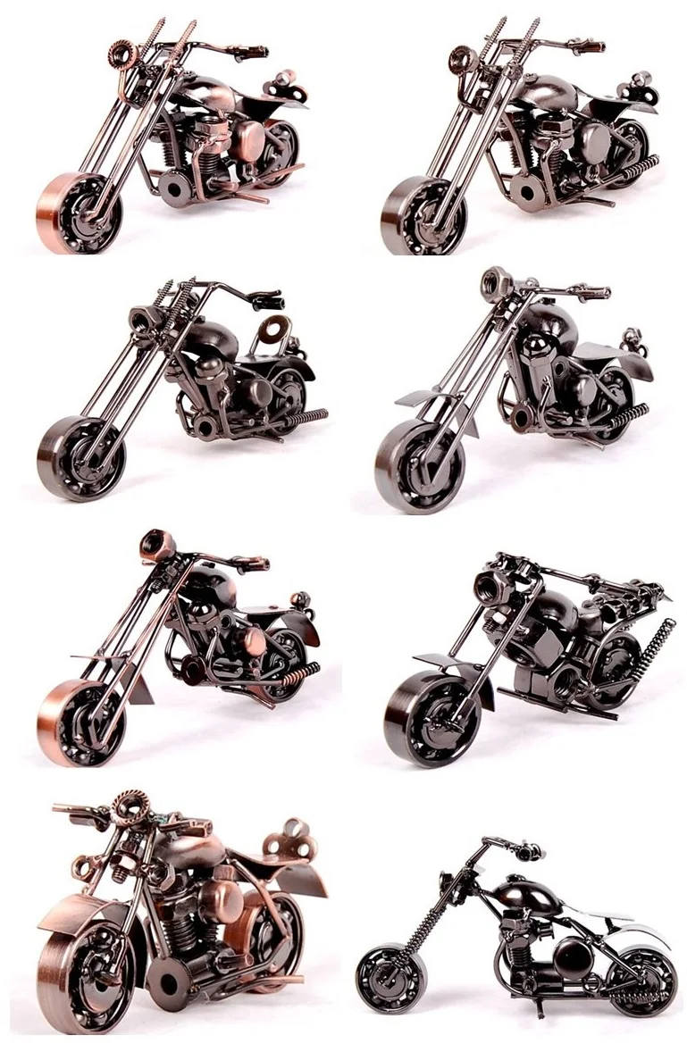 Modèle de moto en métal Figurine de moto classique cadeau d'anniversaire  décor artisanat ornement pour Style B 14cmx7cmx6cm