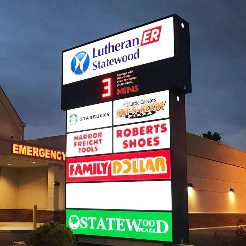 Customized Size Roadside Led Light Sign Logo Outdoor and Led Channel Letters Pylon Signage for Events and Companies