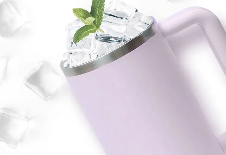 40oz with Handle Custom Stainless Steel Reusable Vacuum Tumbler in Stock with Lid Iced Coffee Travel Mug for Hot and Cold