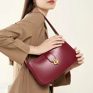 2026 Retro Style Genuine Leather Women's Shoulder Designer Bags High Quality Handbags Armpit Bags for Ladies Messenger Bags