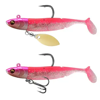 15g/20g PVC Metal Integrated Artificial Hard Bait Glitter Jig Head Black Minnow Lure for Zander River Lake Fishing – Metal Jig – view 3