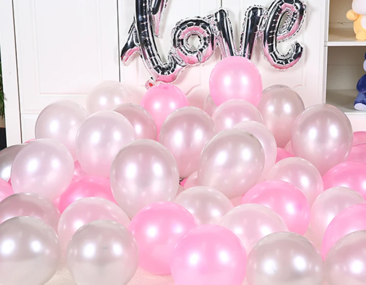 12 Inch Colorful Thickened Wedding Valentine Day Gift Latex Pearlized ...