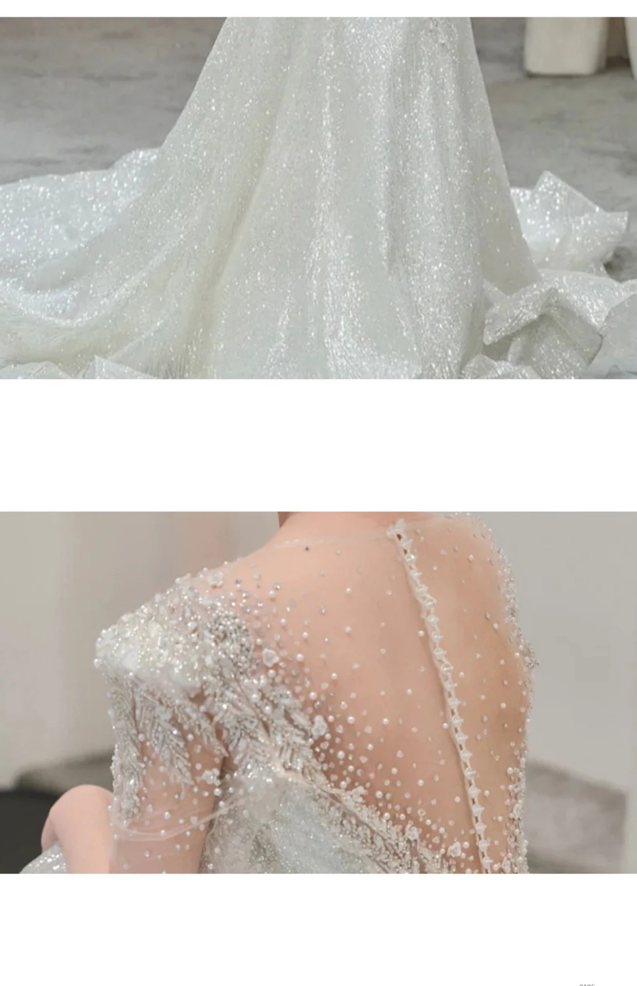 2022 Wholesale Luxury Silver Beaded Wedding Dress With Unique Mermaid ...