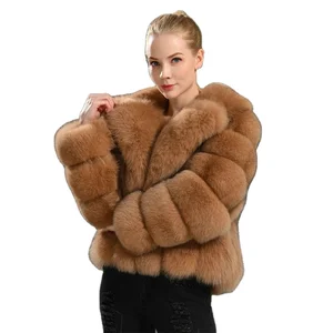 Custom Luxury  Coats Breathable Waterproof Realistic Fox Design Fluffy and Warm with Zipper Closure