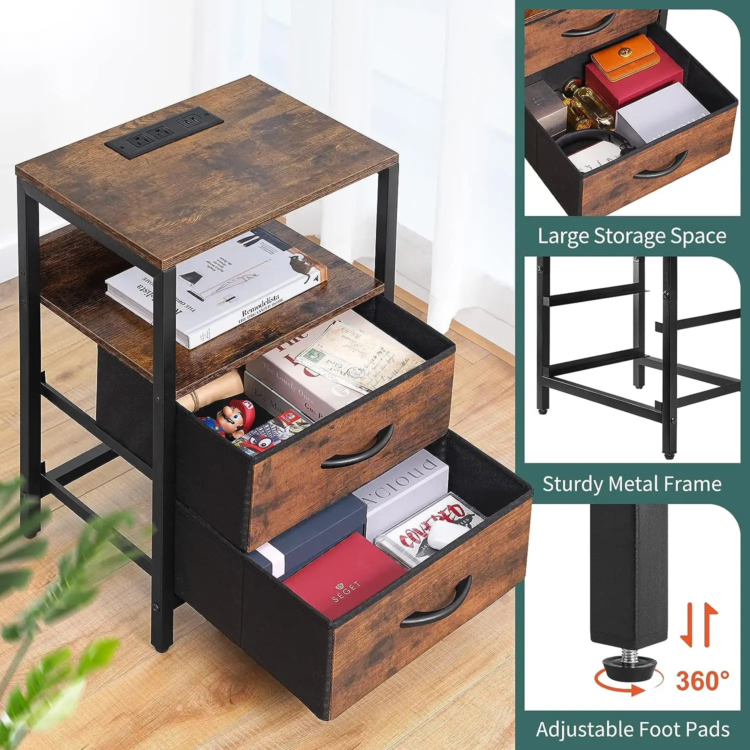 Storage Drawer Cabinet Bedroom  Bedside Storage Cabinet  Living Room Cabinet