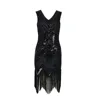 Solid black single-piece dress