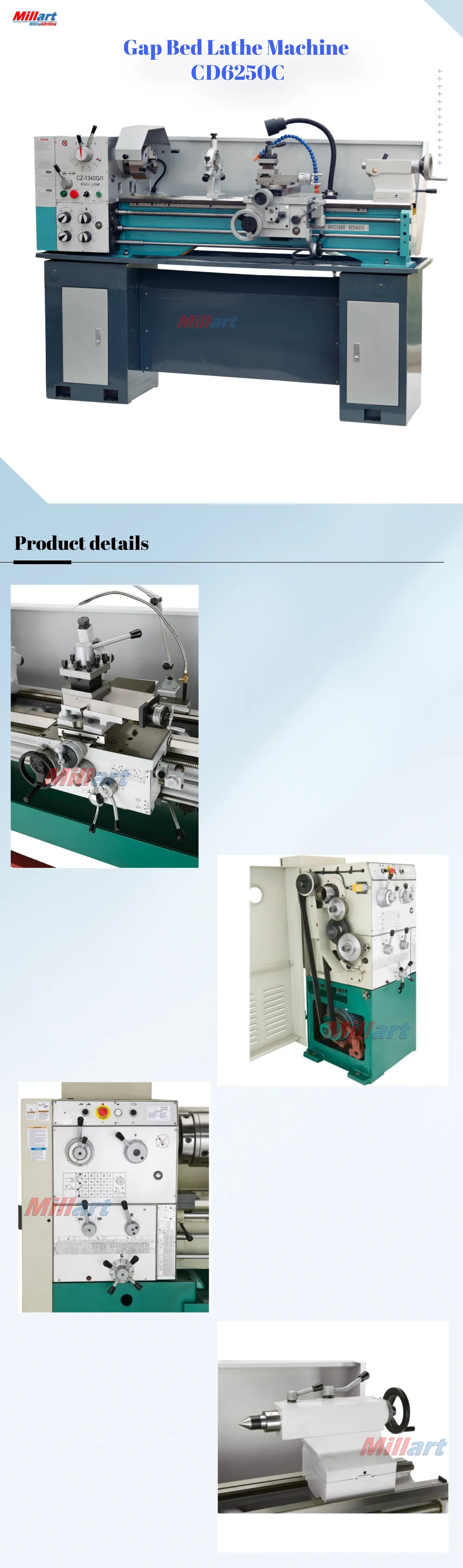 Gap Bed Lathe Machine Cd6250c Conventional Horizontal Lathe Machine ...