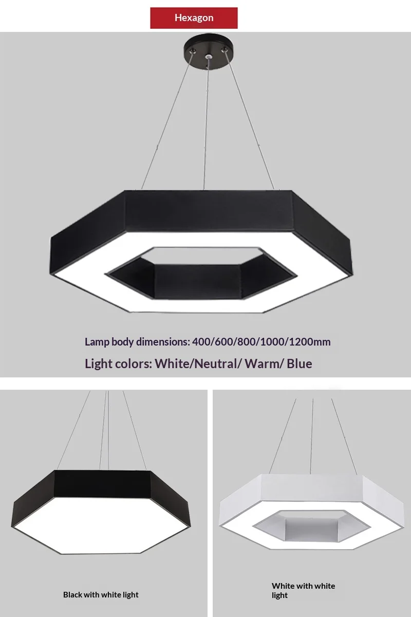 product led shaped star creative irregular hexagonal pendant light for office gym shopping mall supermarket energy efficient-9