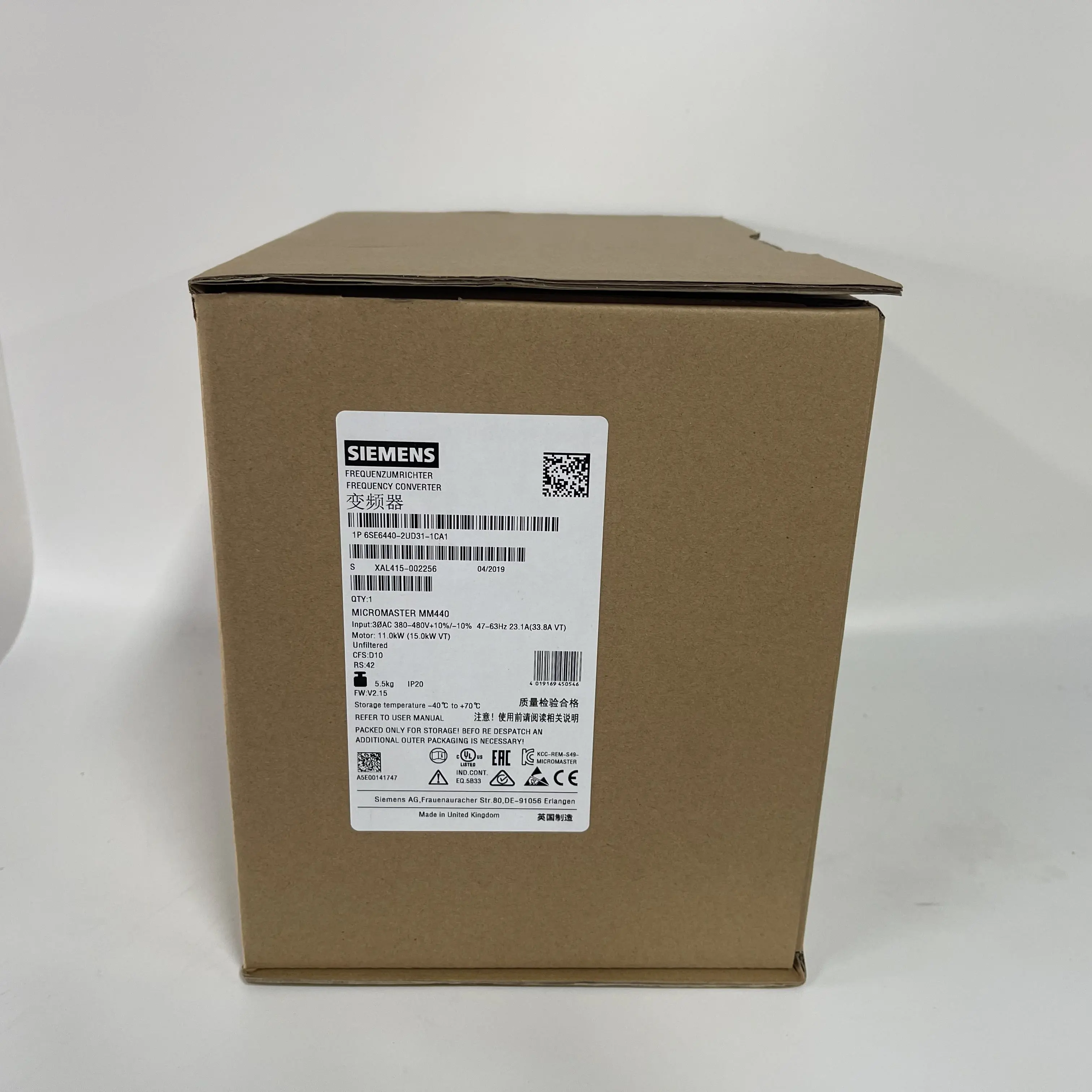 Siemens Frequency Converter Inverter 6SE6440-2UD31-1CA1 Siemens Frequency Converter Inverter 6SE6440-2UD31-1CA1