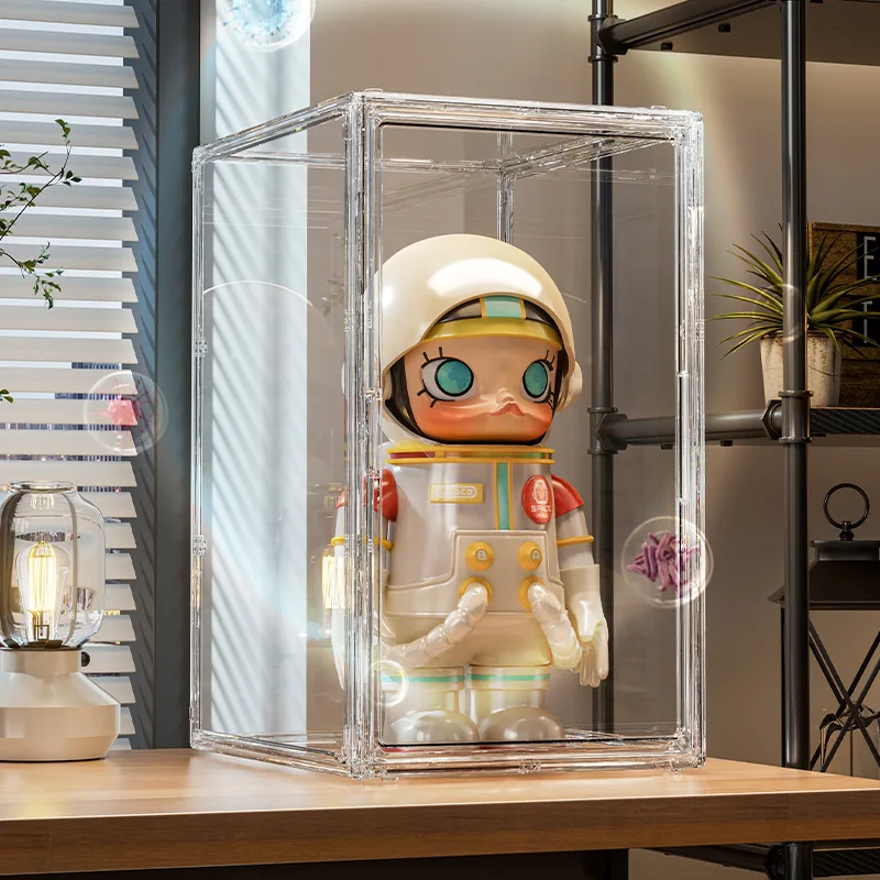 Labubu Présentoir et armoire en plastique transparent au design moderne pour poupées Support de rangement en peluche avec boîte aveugle Bubble Mart