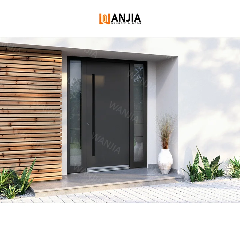 Residential Home House Custom Rustproof Insulation Aluminum Door Metal Front Entry Door Exterior Aluminum Entry Door