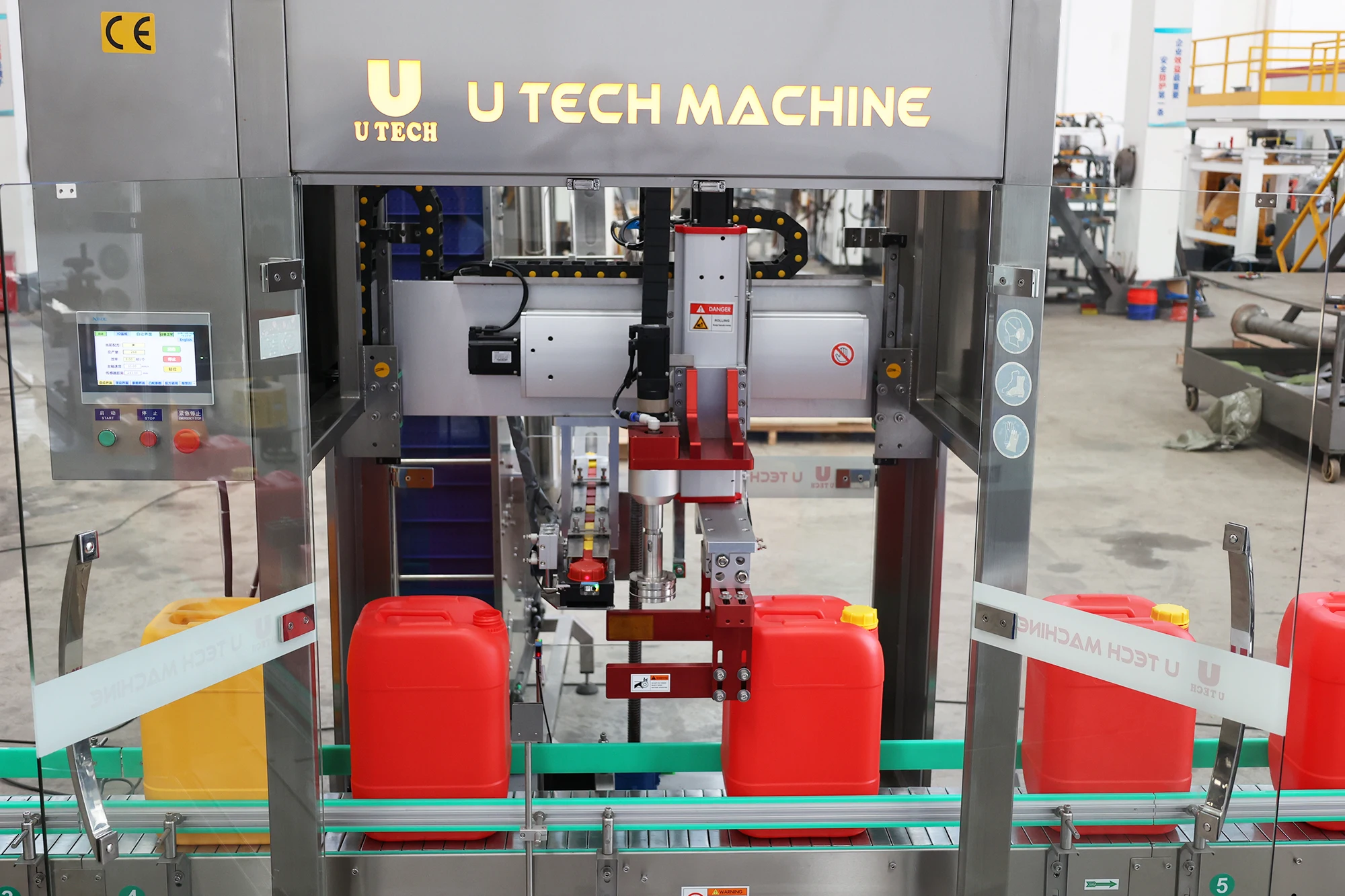 Automatic linear 25L chemical drum pesticide anticorrosion weighting filling servo capping labeling machine line