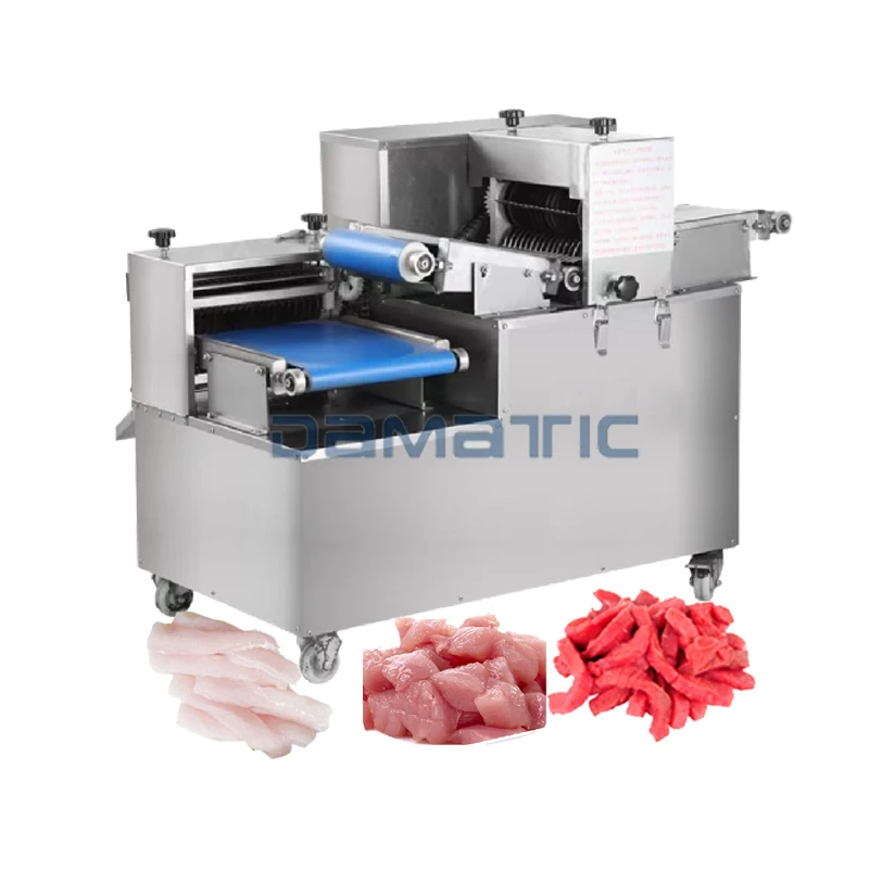 Fresh Meat Cube Cutting Machine Chicken Breast Fish Fillet  Cutter Cooked Meat Salmon Slicer Machine