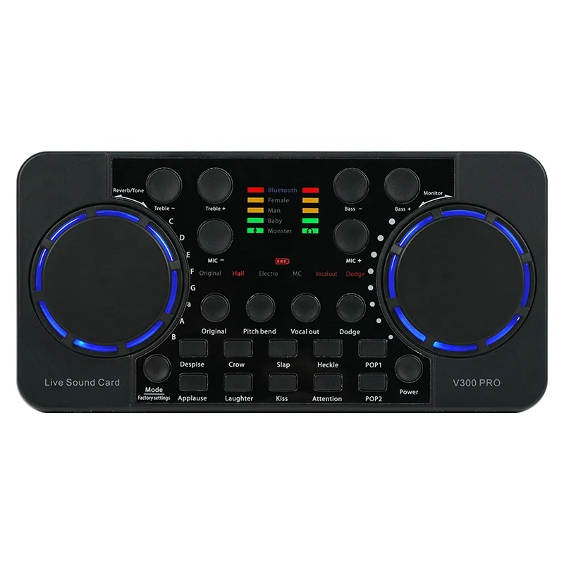 Voice Changer Sound Board Audio Interface With Audio Mixer and Live Sound Card for Live Streaming Guitar YouTube Recording