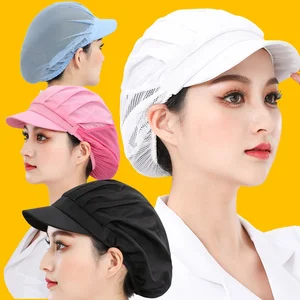 Oil- Dustproof Chef Hat Breathable Mesh Design Catering Factory Kitchen Canteen Work Hair Loss Resistant for Casual Food