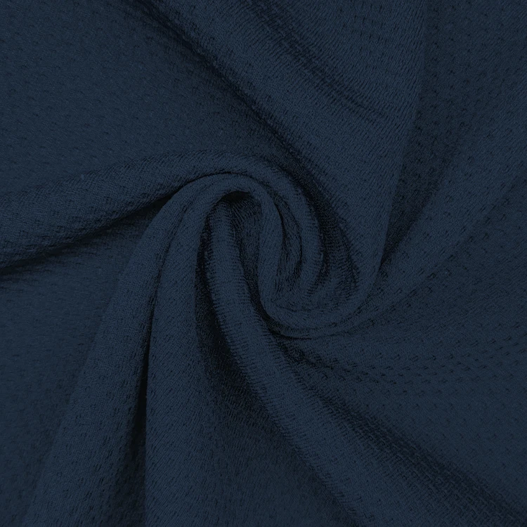 Solid Knitted Birds Eye Material Polyester Fabric , Breathable 100% Polyester Eyelet Fabric for Sportswear/ manufacture