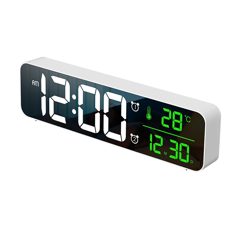 Digital LED Display Night Light  Indoor Wall Clock with Date Temperature Display