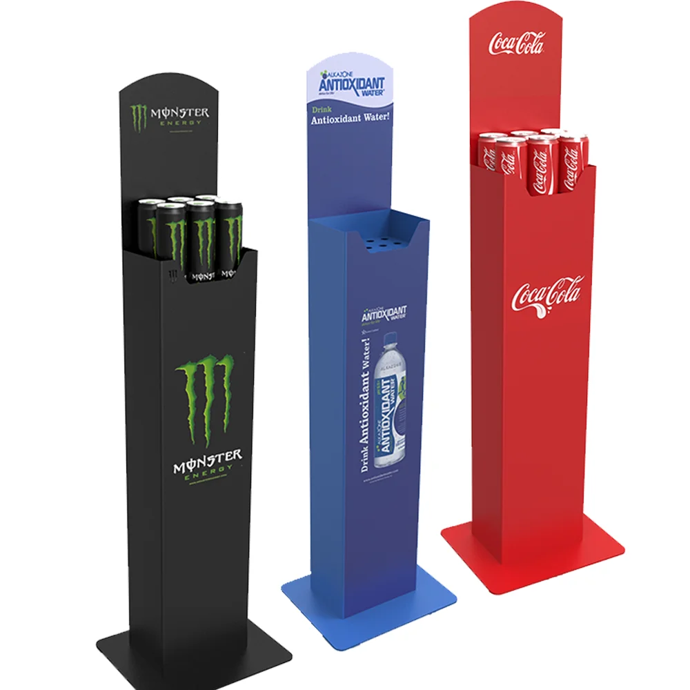 Bevis Metal Beverage  Display Stand Vertical Vendor Rising Shelf for Bottle and Can Storage for Store