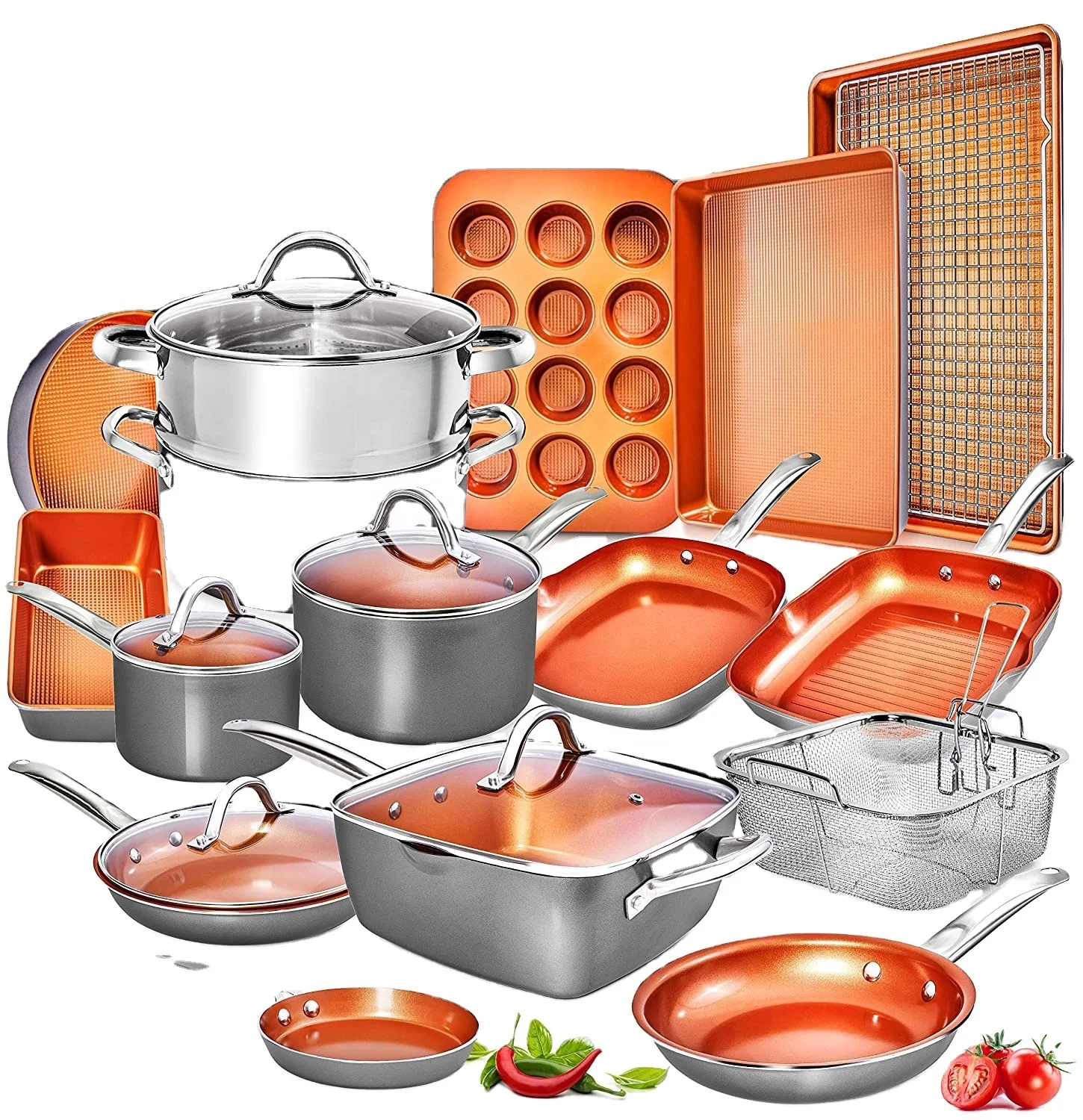 Kitchen Pots and Pans Set Nonstick Induction Cookware Sets -23pc - HomeHero