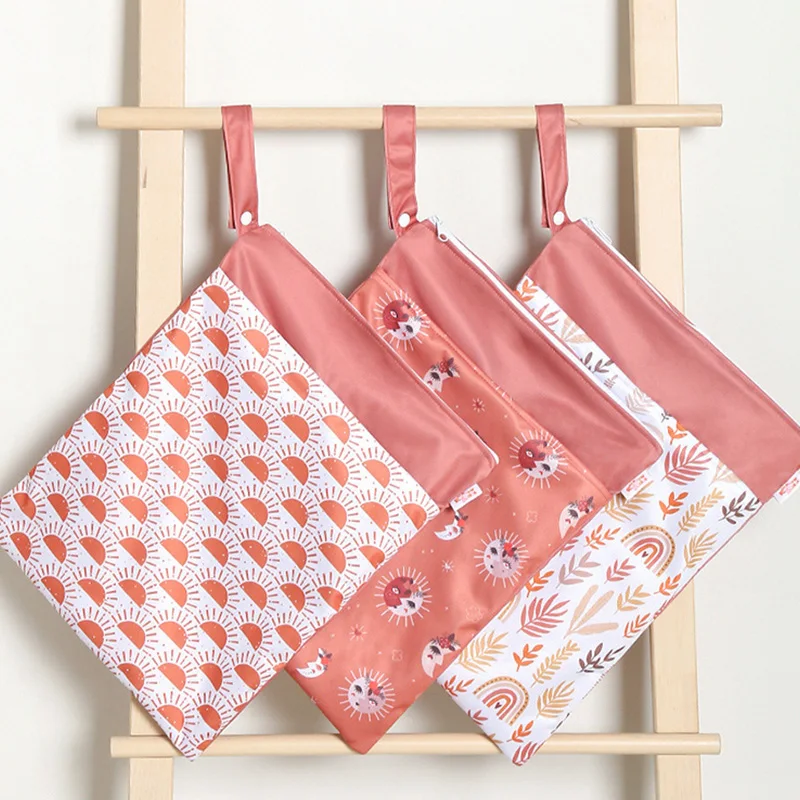 Baby Diaper Wet Bag Printing Waterproof Reusable Nappy Bag
