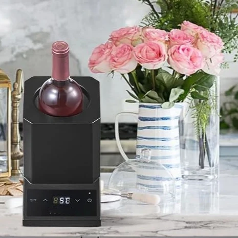 Winecase Black Wine Cooler Wine Bottle Chiller One Bottle Perfectly Chilled  Wine