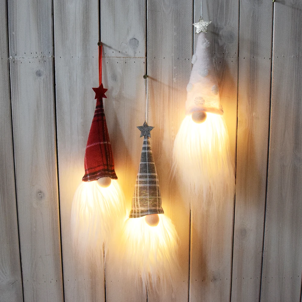 2024 украшения для рождественской елки ручной работы Adornos Navidad очаровательные световые маленьких шведских гномов