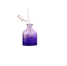 Decorative  150ml Aromatherapy Bottle Round Shaped Clear Reed Diffuser Glass Bottle with Cap