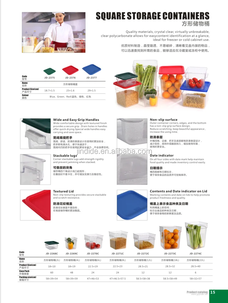 PP/PC Plastic Food Storage Containers Box With Lid With Scale With ...