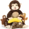 Set di peluche scimmia 4 in 1