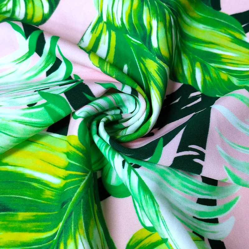 Эластичный полностью тусклый Полиамид 80 спандекс 20 ткань с гавайским принтом для купальника