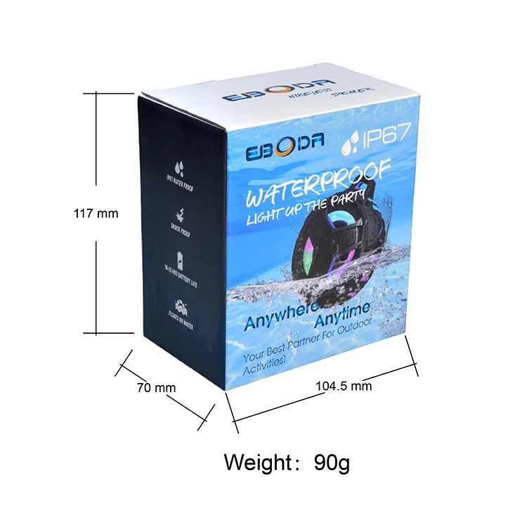 Mini Portable IPX7 Waterproof LED Shower Speaker Deep Bass Outdoor Wireless TWS Speaker