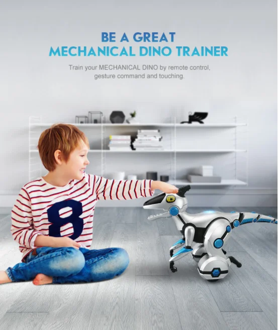 Newest Dinosaur Robot Remote Control Walking RC Robot Toy Interactive Dancing Singing Missiles Launching Intelligent Dino Robot