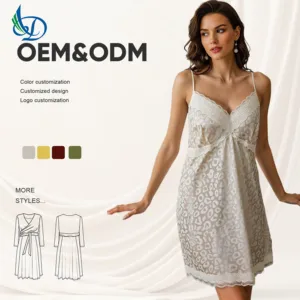 Ladies' Luxurious Satin Sleepwear Elegant Knee Length Women's Sleepwear Soft and Breathable Summer Casual Style