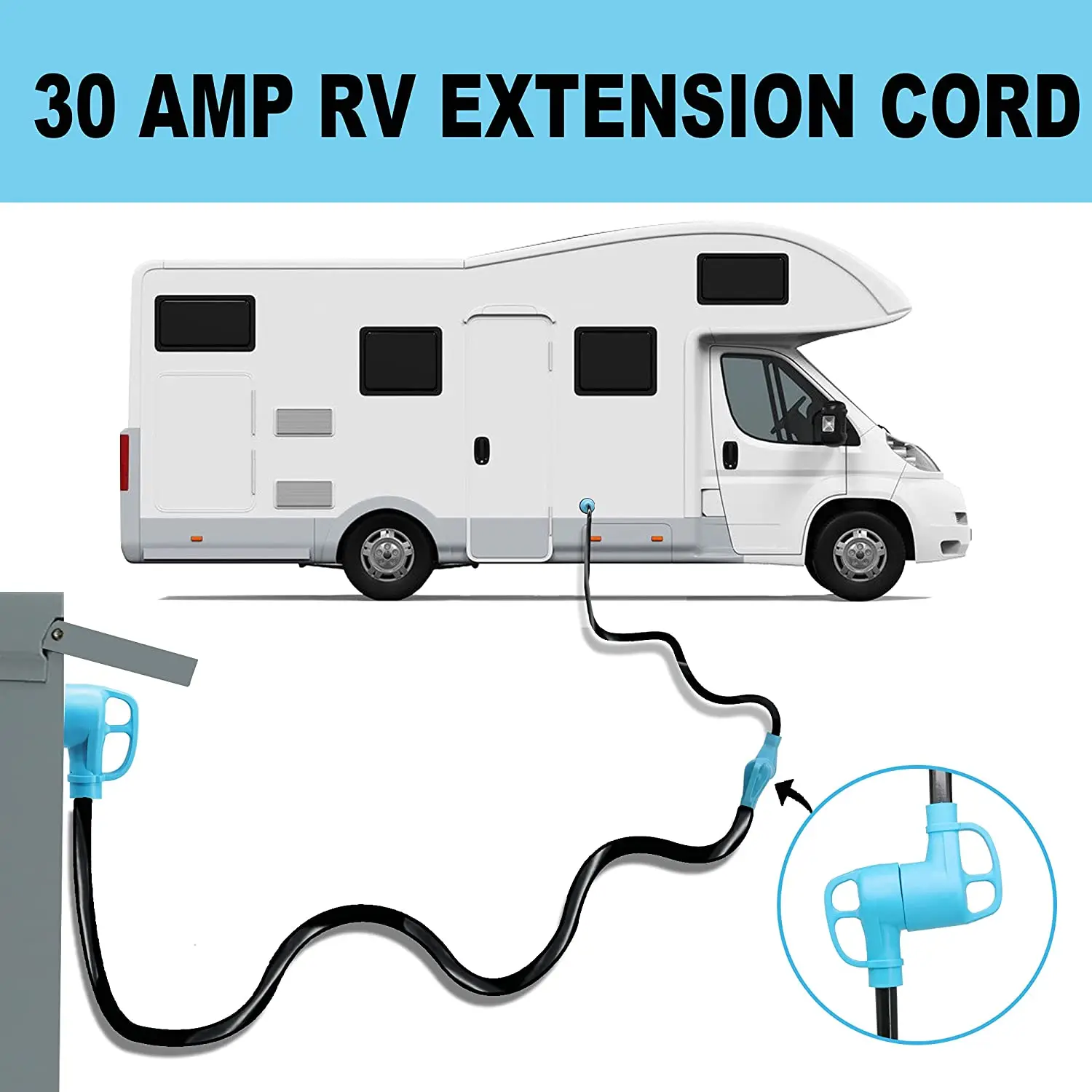 30amp Heavyduty Rv Extension Cord 125v Rv Power Cord With Handles And