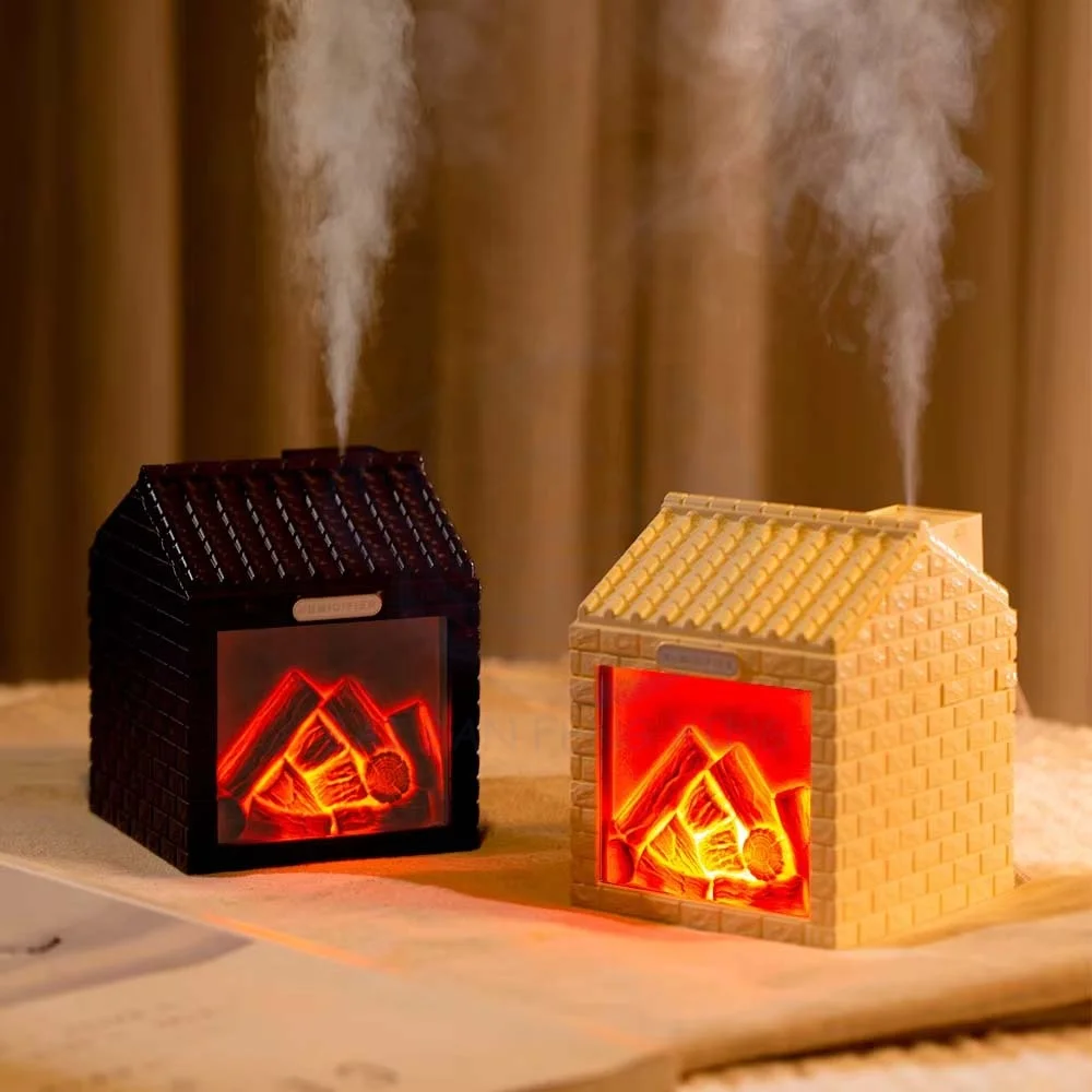 Charcoal House Humidifier Creative Gift Night Light Villa B&B Living Room Retro Simulation Flame Sprayer 3