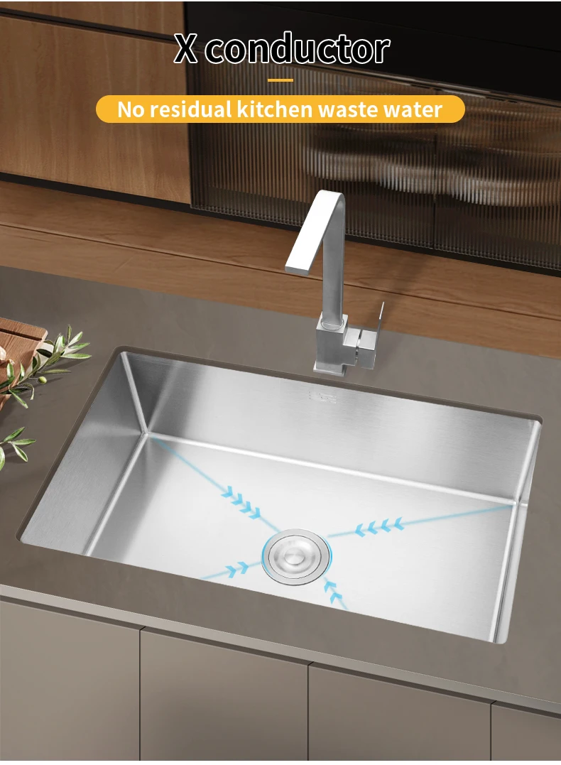 Sus304 Stainless Steel Washing Basin Wire Drawing Manual Sink Under The ...