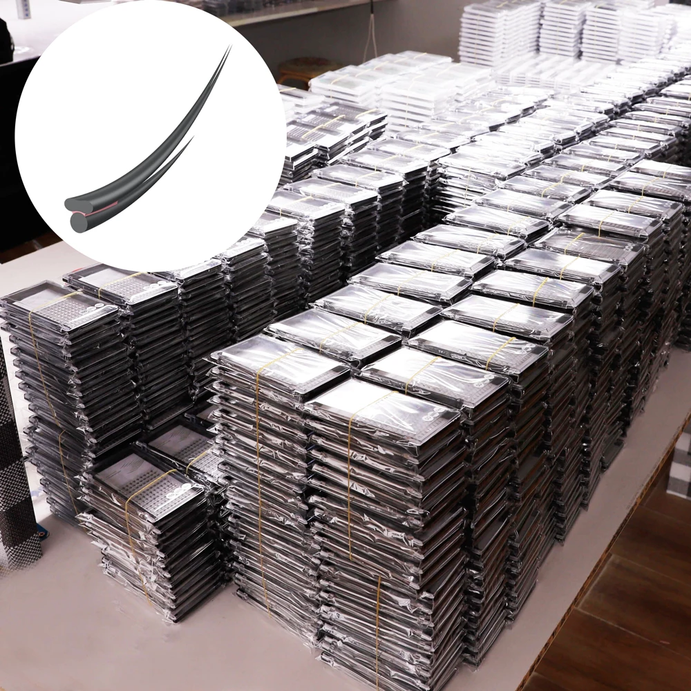 Горячая продажа супер черный эллипс плоские ресницы для наращивания плоские ресницы